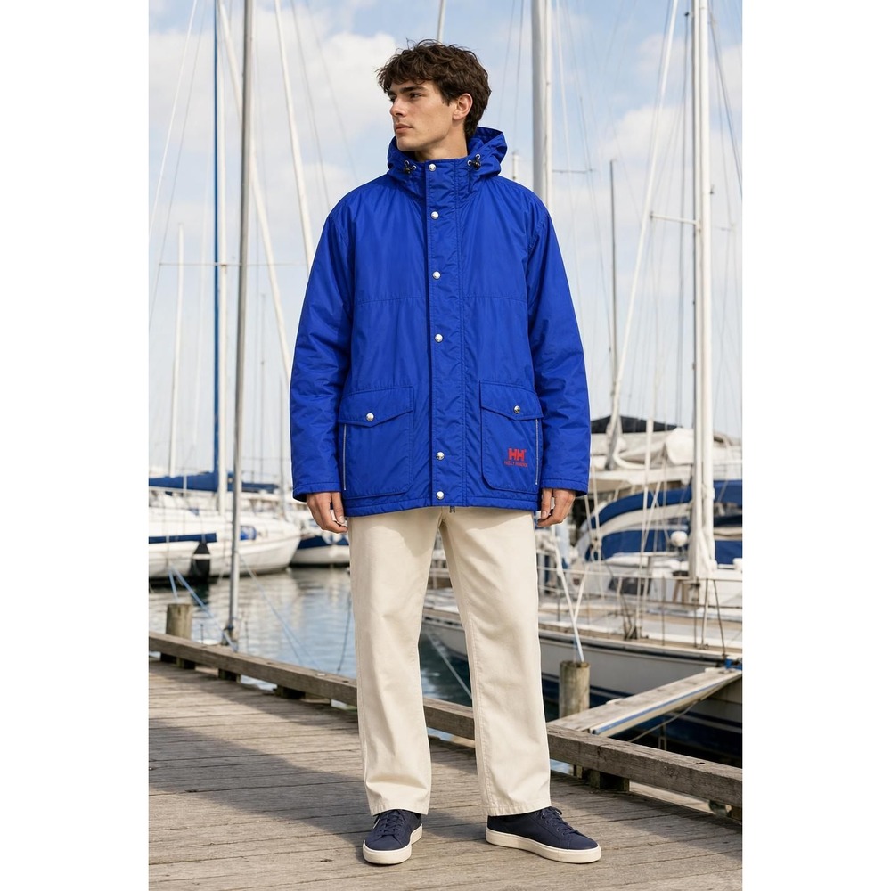Vintage Helly Hansen Twin Sail Jacket Men's XL Royal Blue Nautical Sailing Yacht